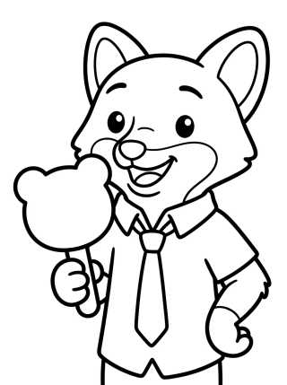 Desenho de Nick Wilde a Raposa Amiga para colorir e imprimir grátis